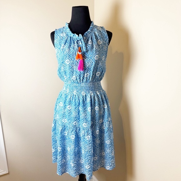 THML Nora Smocked Waist Print Dress M - Picture 5 of 15